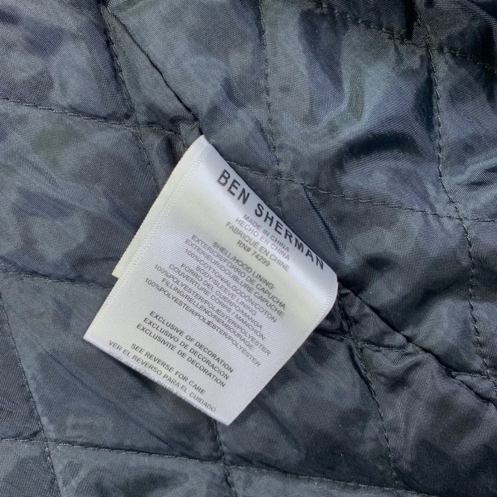 Ben‎ Sherman Kids Jacket Size 8 Black Hooded Utility Field Pockets Quilt Lined